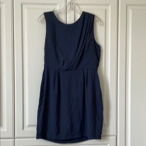 Topshop Blue Sheath Mini Dress Crew Neck Sleeveless
